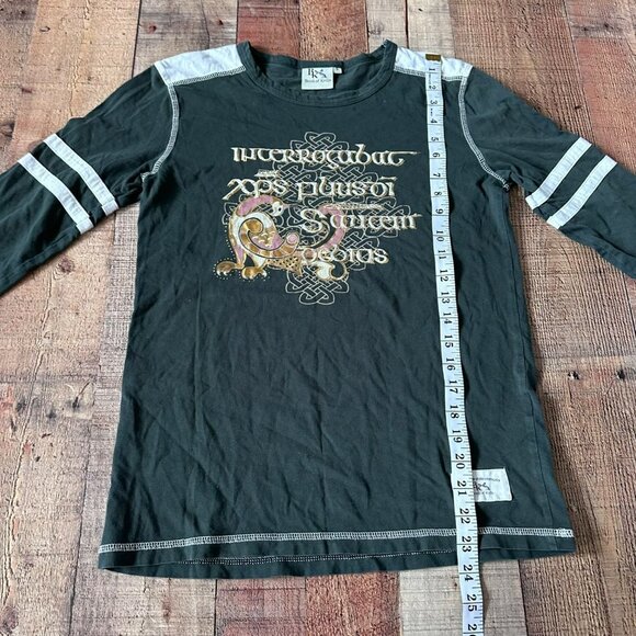 Book of Kells Celtic graphic print long sleeve t-shirt women's small - Picture 8 of 9